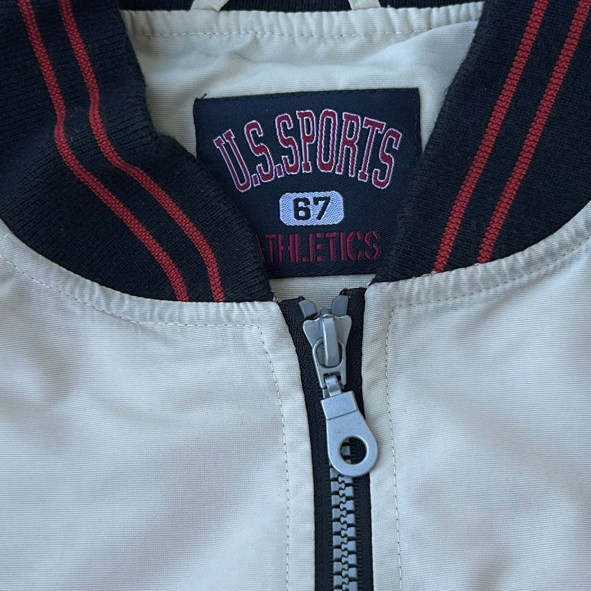 Vintage Bomber Style USA Sports With Embroidery Details