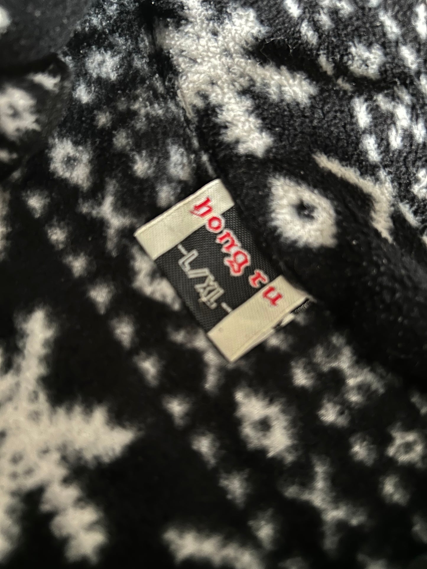 Vintage cozy Crazy Pattern Fleece Jacket.
