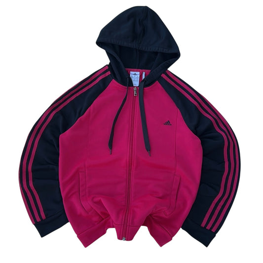 Adidas Vintage Hooded Hot Pink Zip-Up Jacket