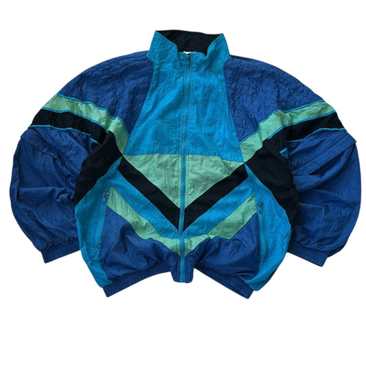90s Multicoloured Shell Zip-Up Jacket With Removable Sleeves