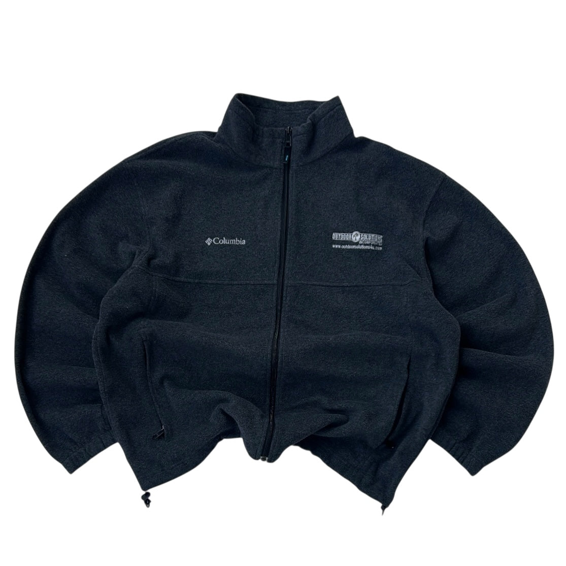 Columbia embroidered logo graphic dark grey adjustable full zip fleece