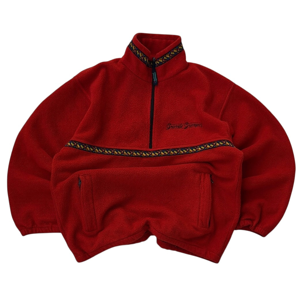 Vintage Grande Crimpe Red 1/4 Zip Retro Fleece
