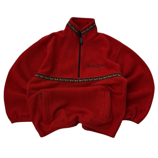 Vintage Grande Crimpe Red 1/4 Zip Retro Fleece