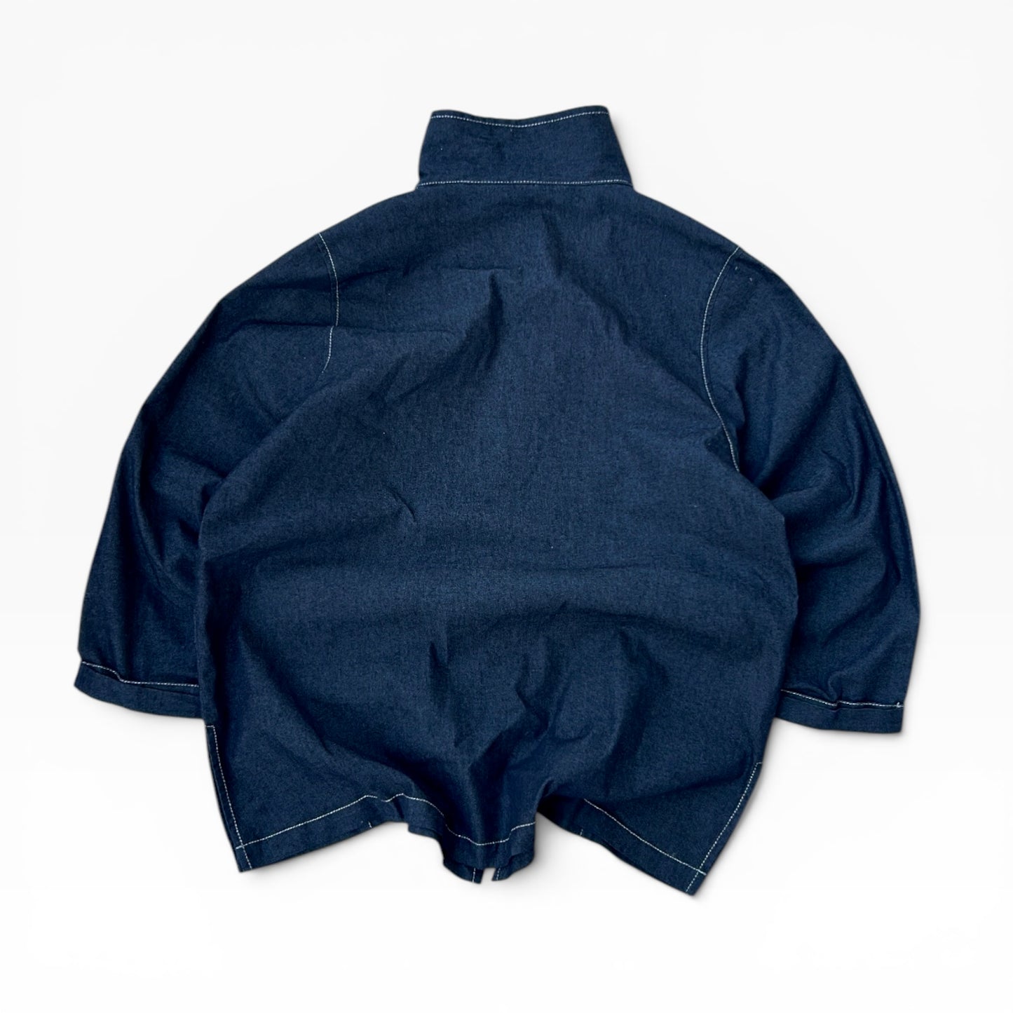 Long light denim full zip jacket