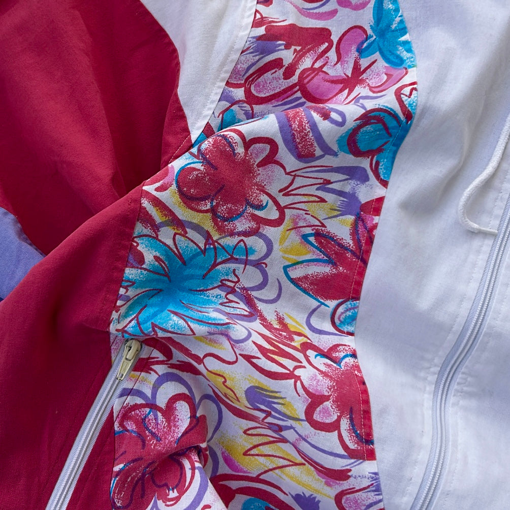 Floral crazy fleece full zip jacket