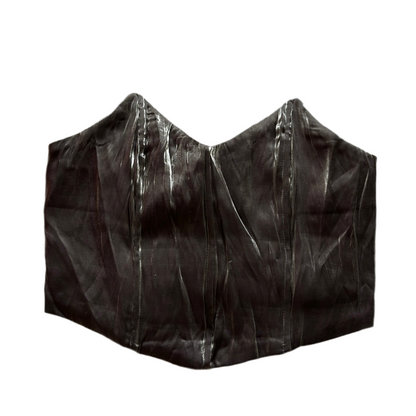 Metallic Effect Strapless Back Zip Top