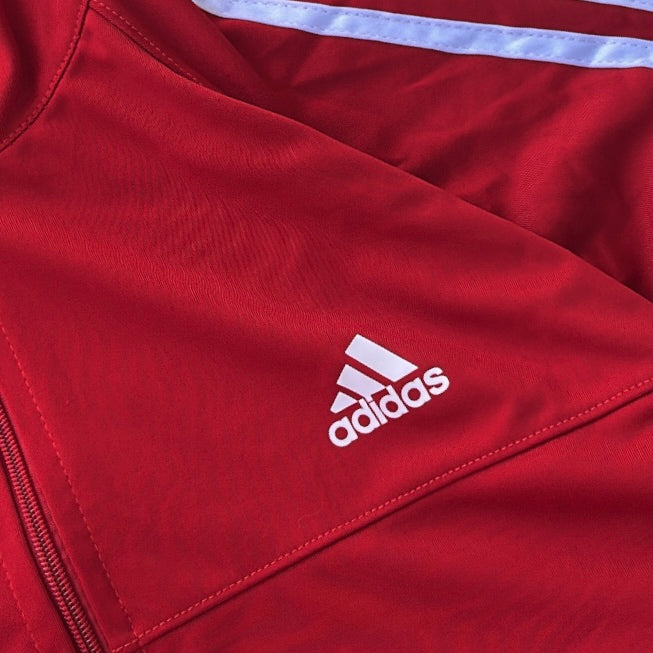 Adidas three stripe hot red full zip track jacket