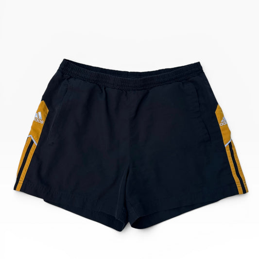 Adidas black & yellow adjustable track shorts