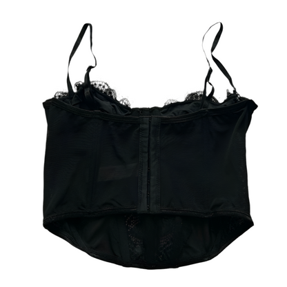 Black Lace Trim Corset Top (Adjustable Strap)