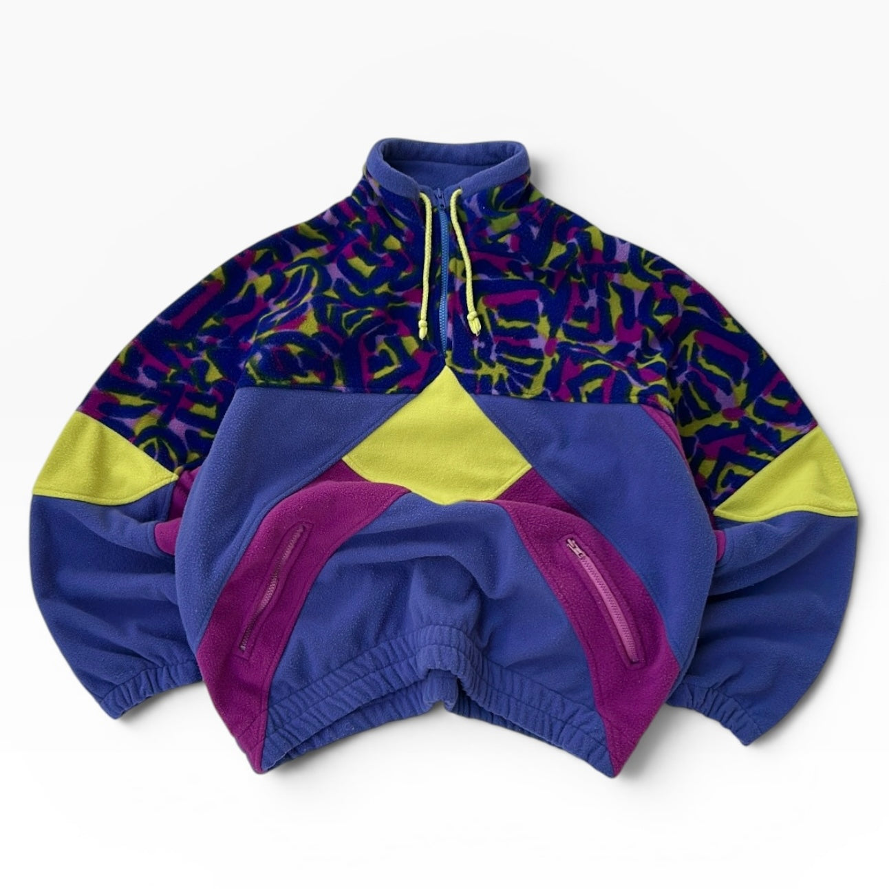 Vintage colourfull 20’s 1/4 zip fleece