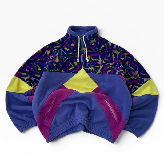 Vintage colourfull 20’s 1/4 zip fleece