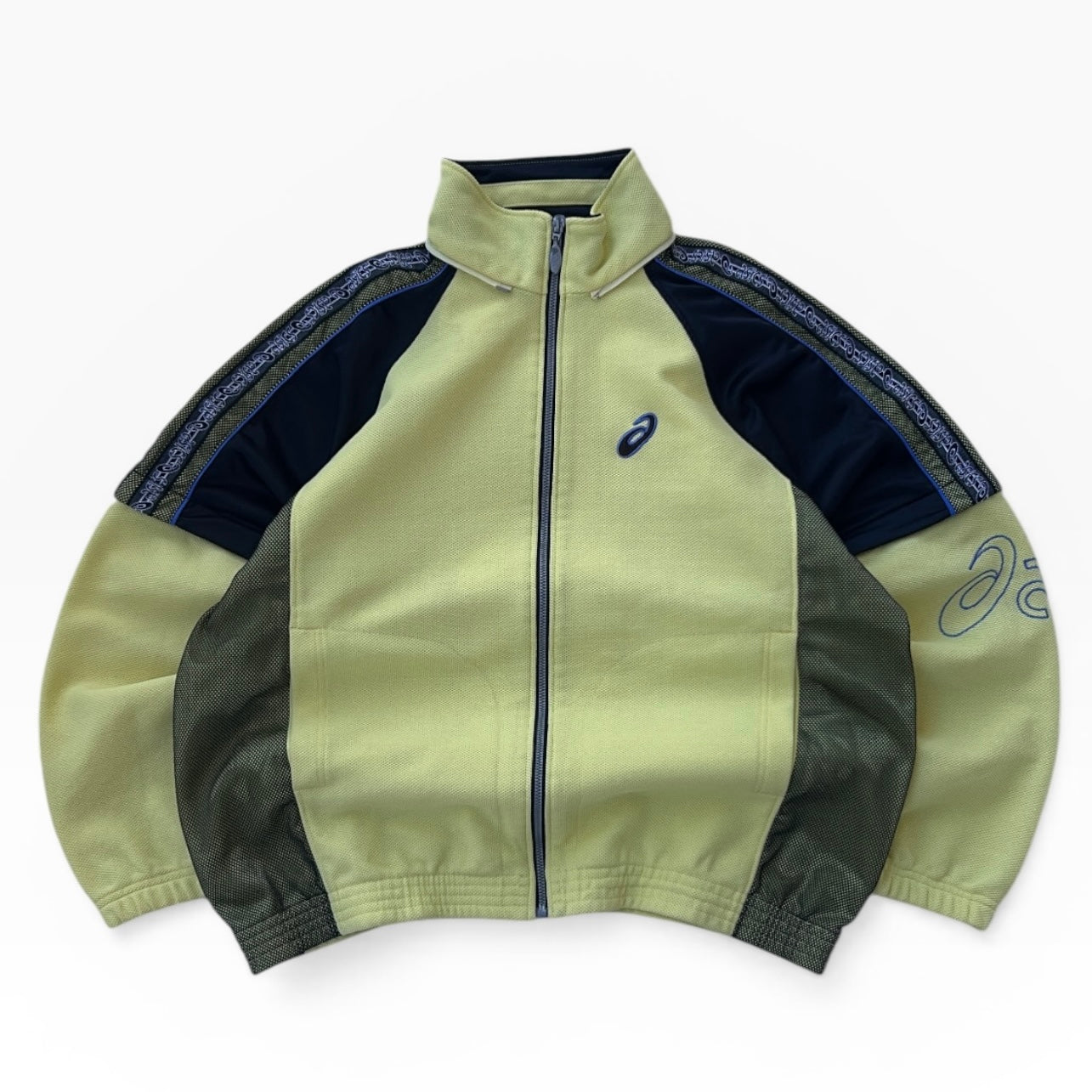 Vintage Asics bright yellow shell full zip jacket