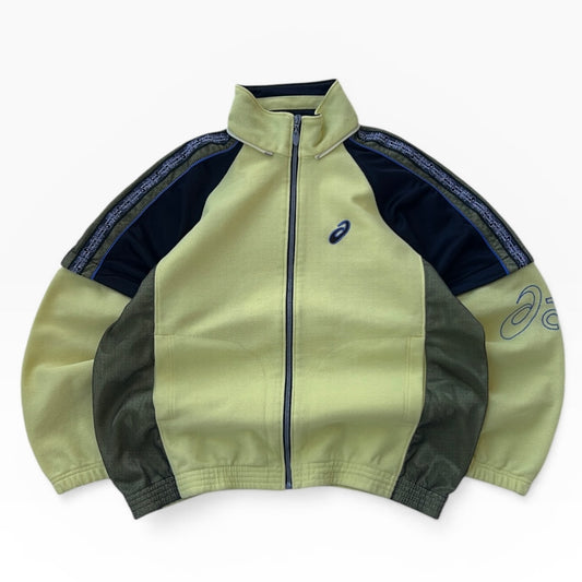 Vintage Asics bright yellow shell full zip jacket