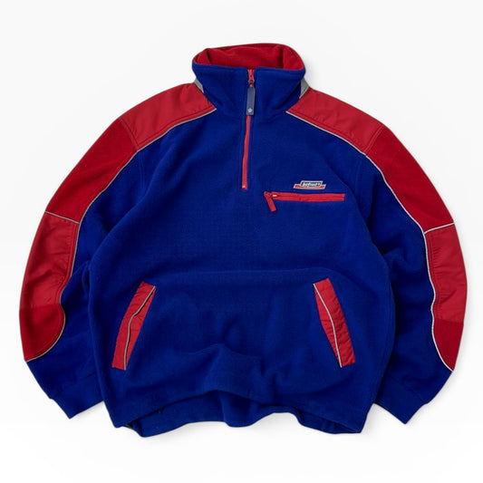 Red x blue 1/4 Zip adjustable Fleece