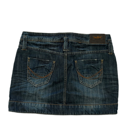 Dark Wash Low-Waist Mini Denim Skirt