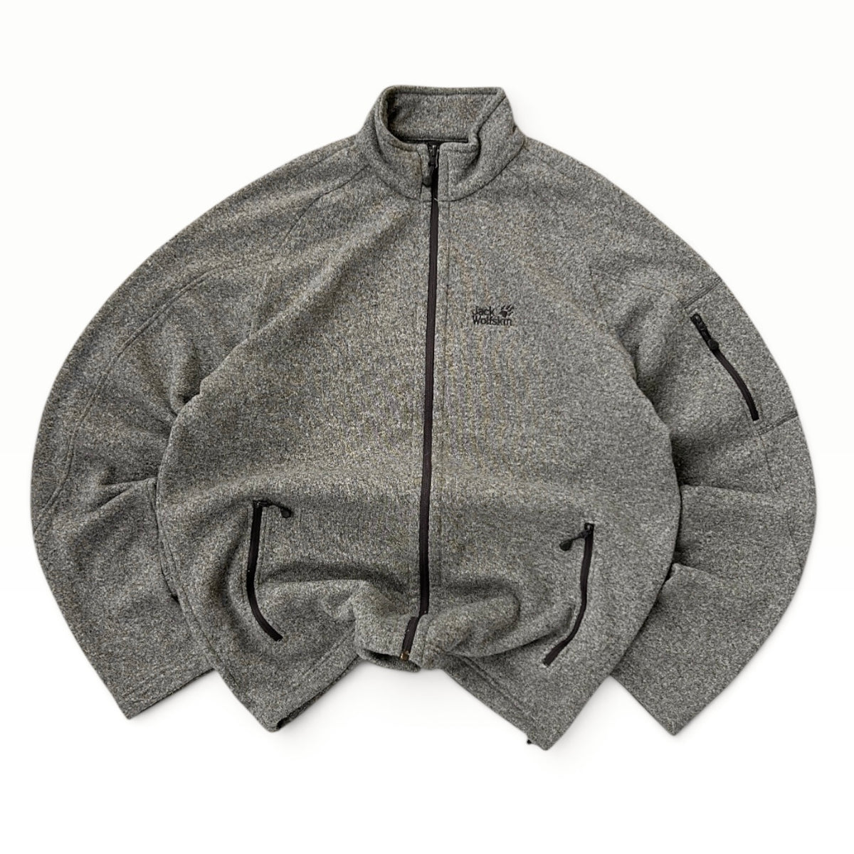 Jack Wolfskin grey full zip adjustable fleece