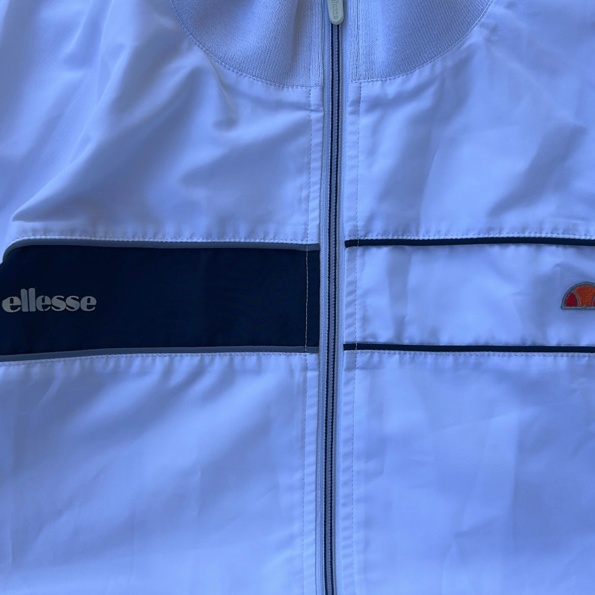 Ellesse White x navy full zip shell jacket