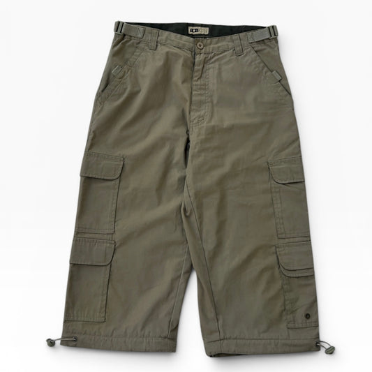 Beige cargo bermuda capri shorts