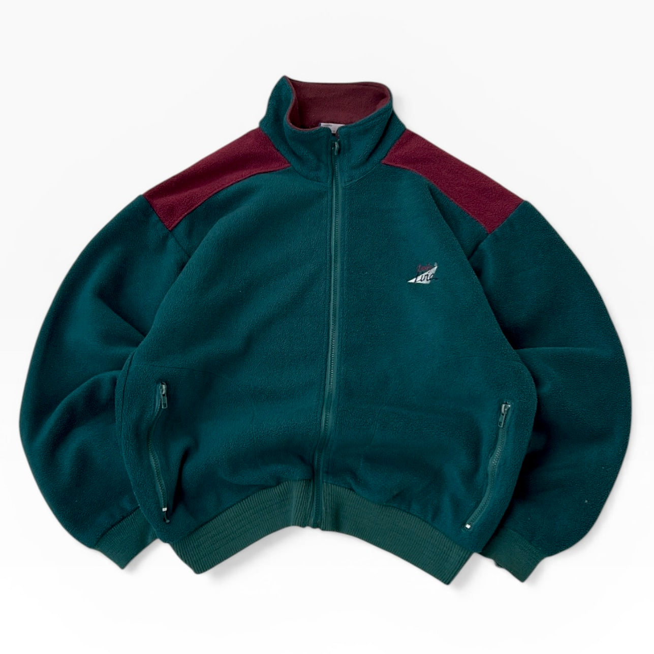 Lucky Luna forest green x burgundy fleece jacket