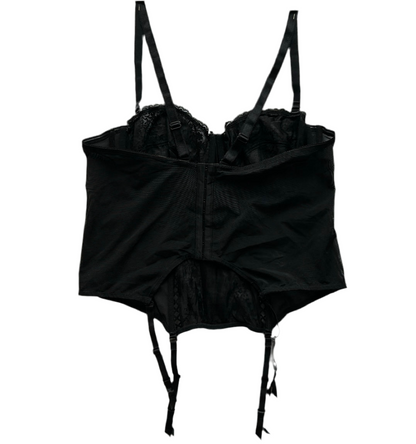 Black lace trim corset top (Adjustable Strap)