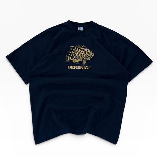 BERENICE embroidered fish navy tee (100% cotton)