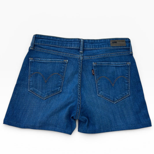 Levis Mid wash denim booty shorts