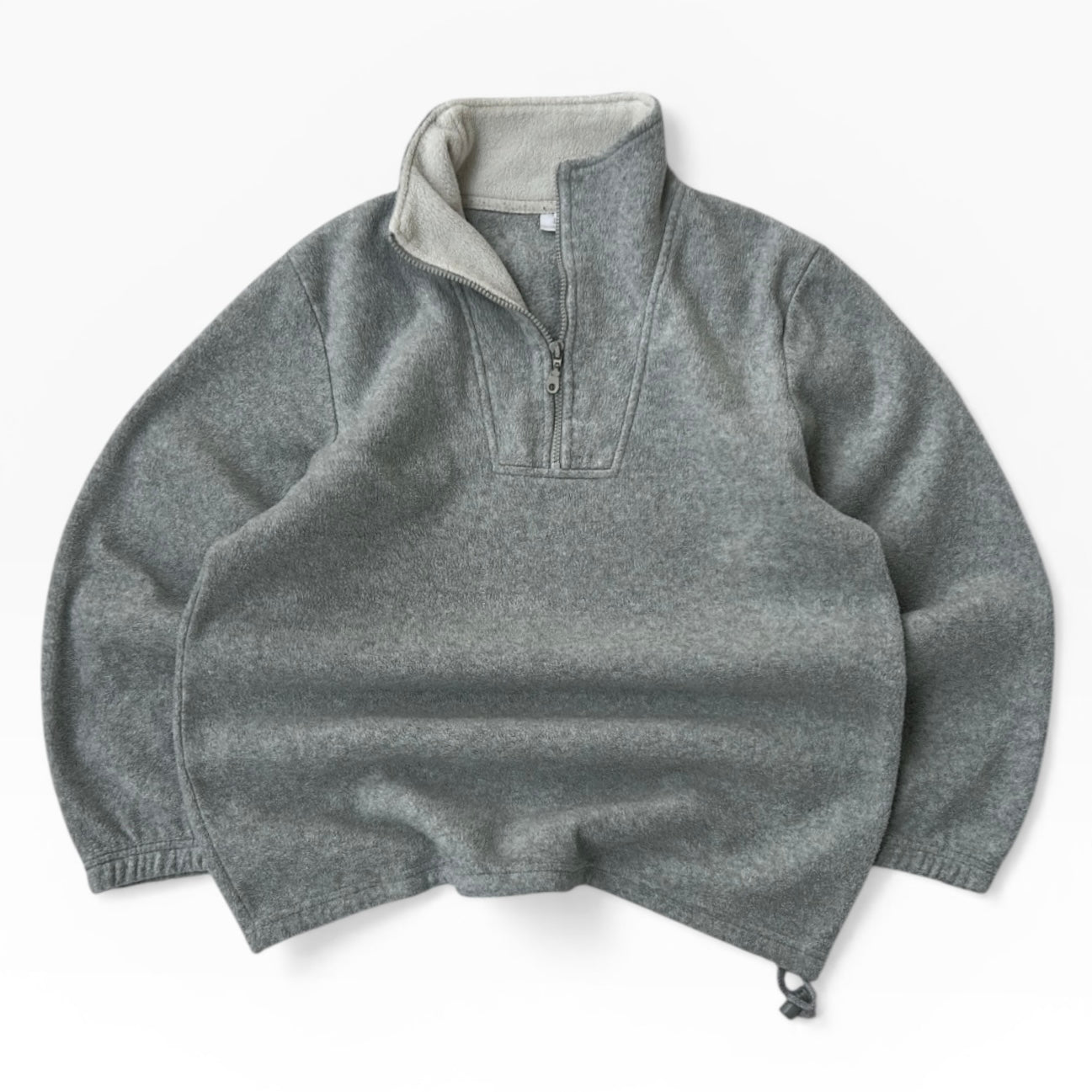 Grey plain 1/4 Zip AdjustableFleece