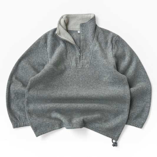 Grey plain 1/4 Zip AdjustableFleece