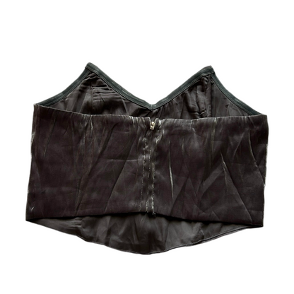 Metallic Effect Strapless Back Zip Top