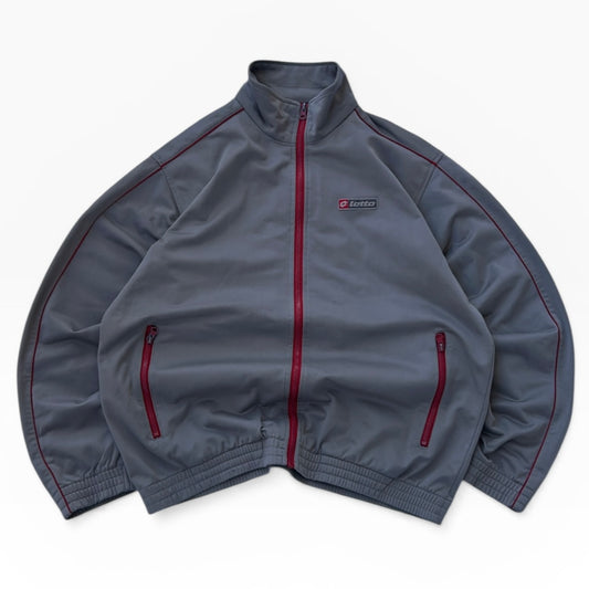 Lotto vintage grey x red details logo track jacket