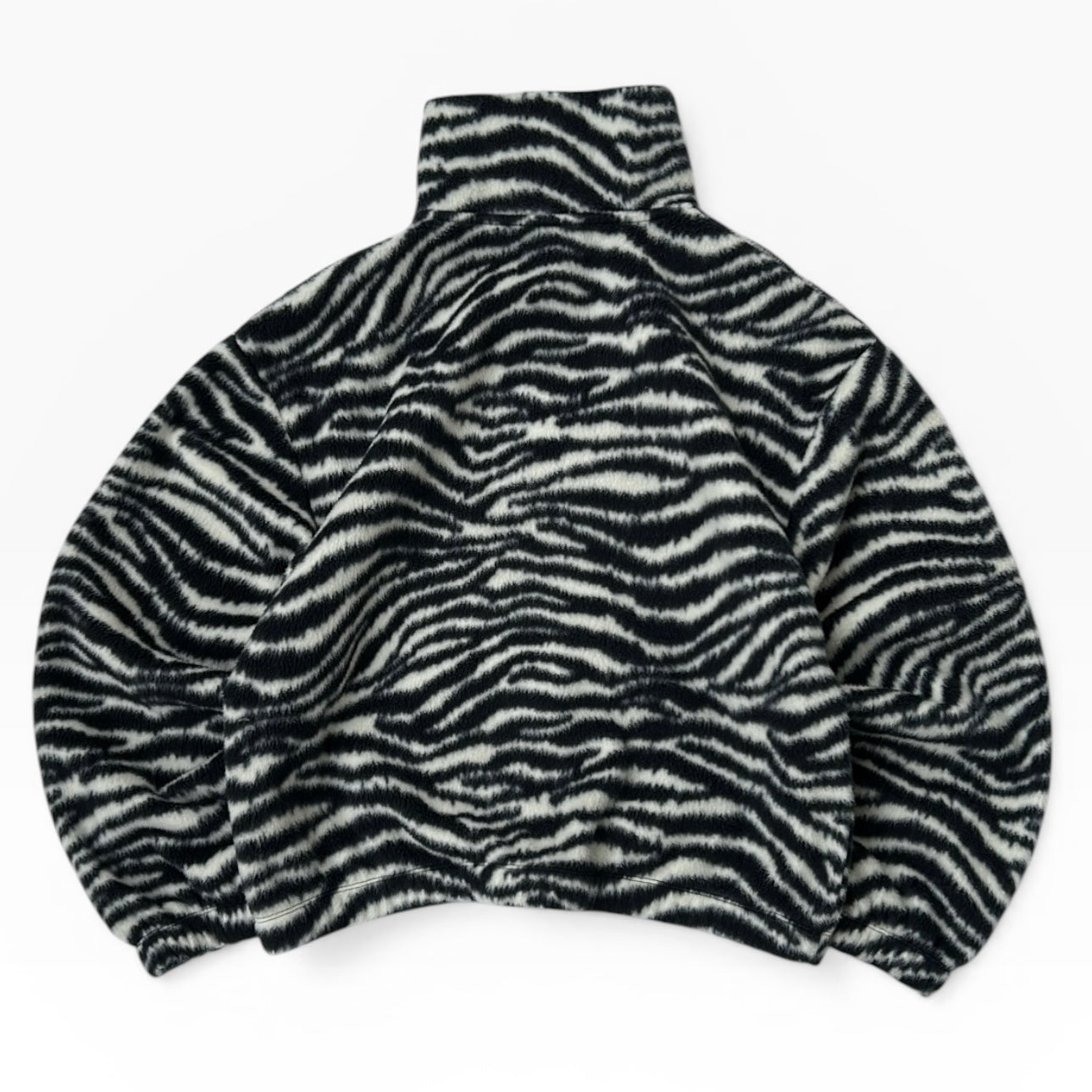 Zebra print full zip fleece jacket