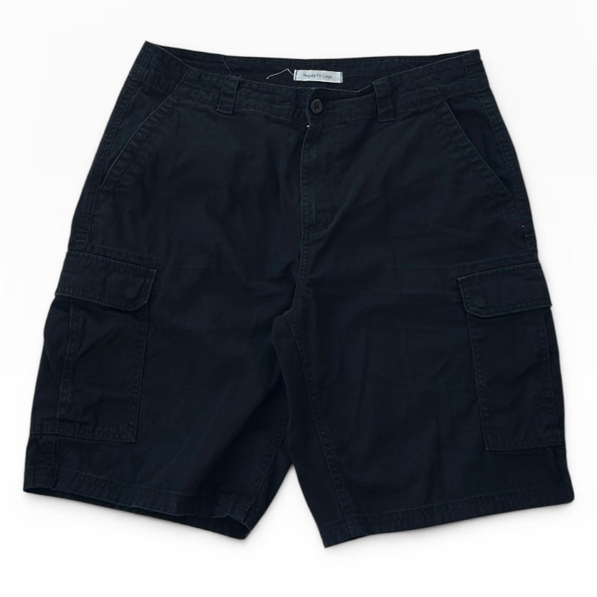 Black cargo bermuda shorts