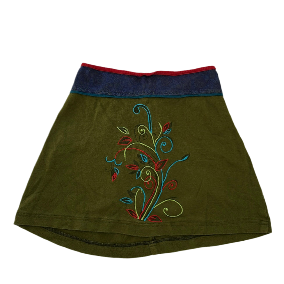 Ethnic Embroided Mini Skirt