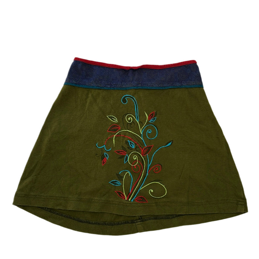 Ethnic Embroided Mini Skirt