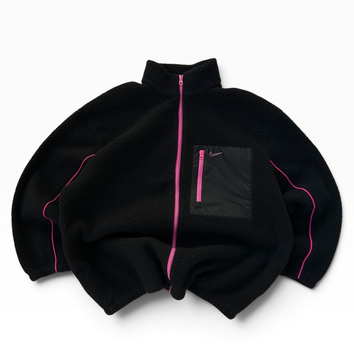 Nike fuzzy black x hot pink lining