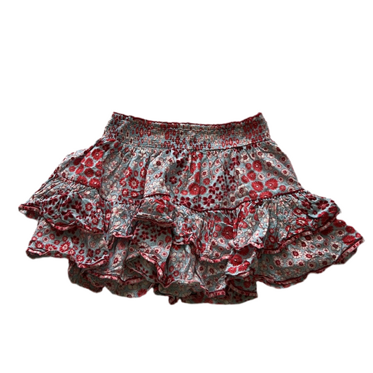 Floral Ruffle Mini Skirt