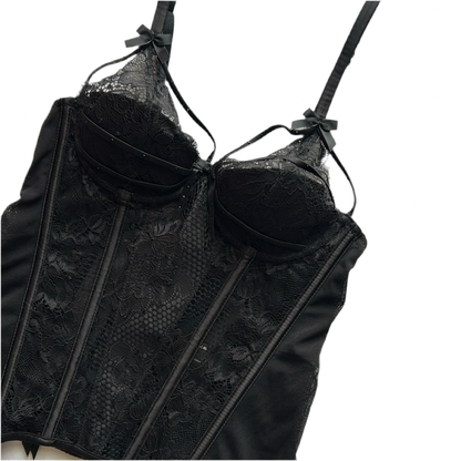 Lace Trim x Bow Details Corset Top (Adjustable Strap)