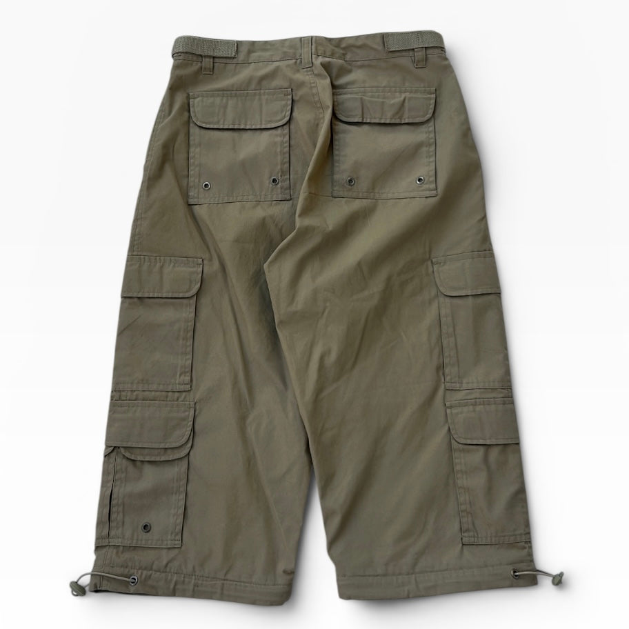 Beige cargo bermuda capri shorts