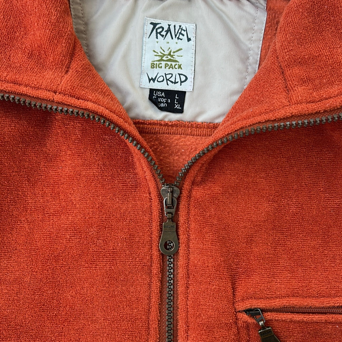 TRAVEL WORLD orange 1/4 Zip Fleece 🍊