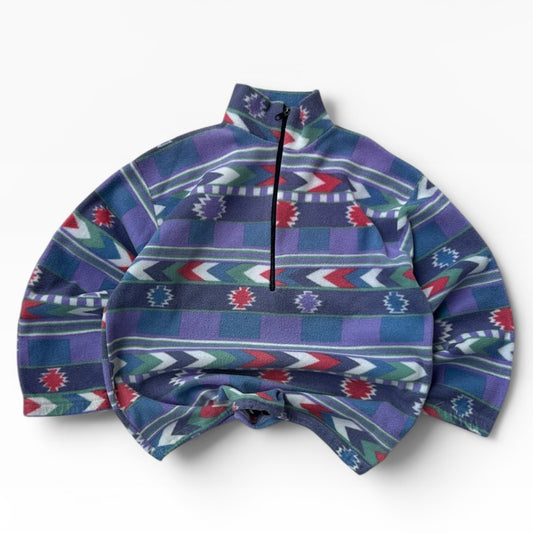 Retro 80’s 1/4 Zip colourfull fleece Adjustable