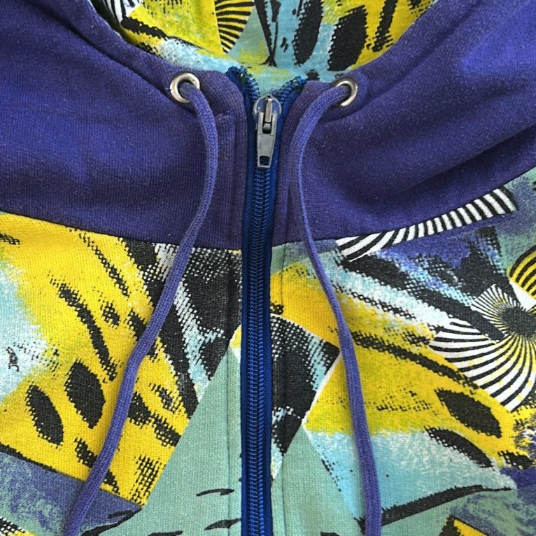Patterned 1/4 zip hoodie