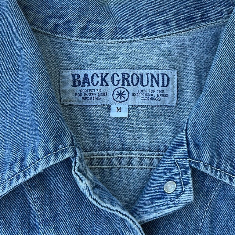 Back ground vintage light wash vest denim jacket
