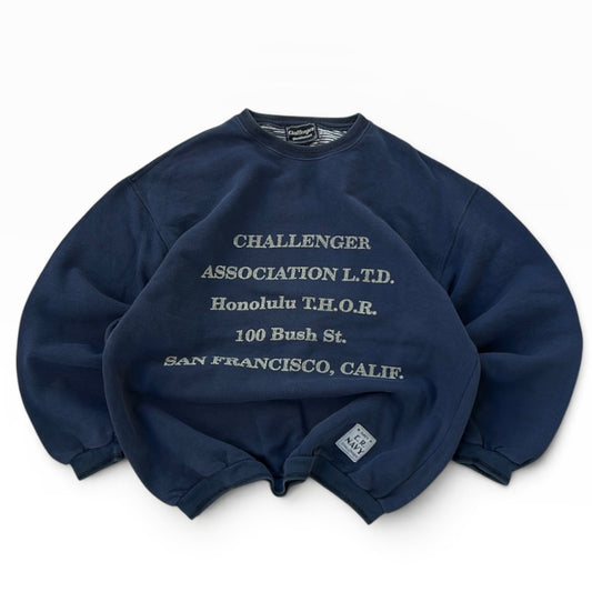 Text graphic dusty blue sweatshirt