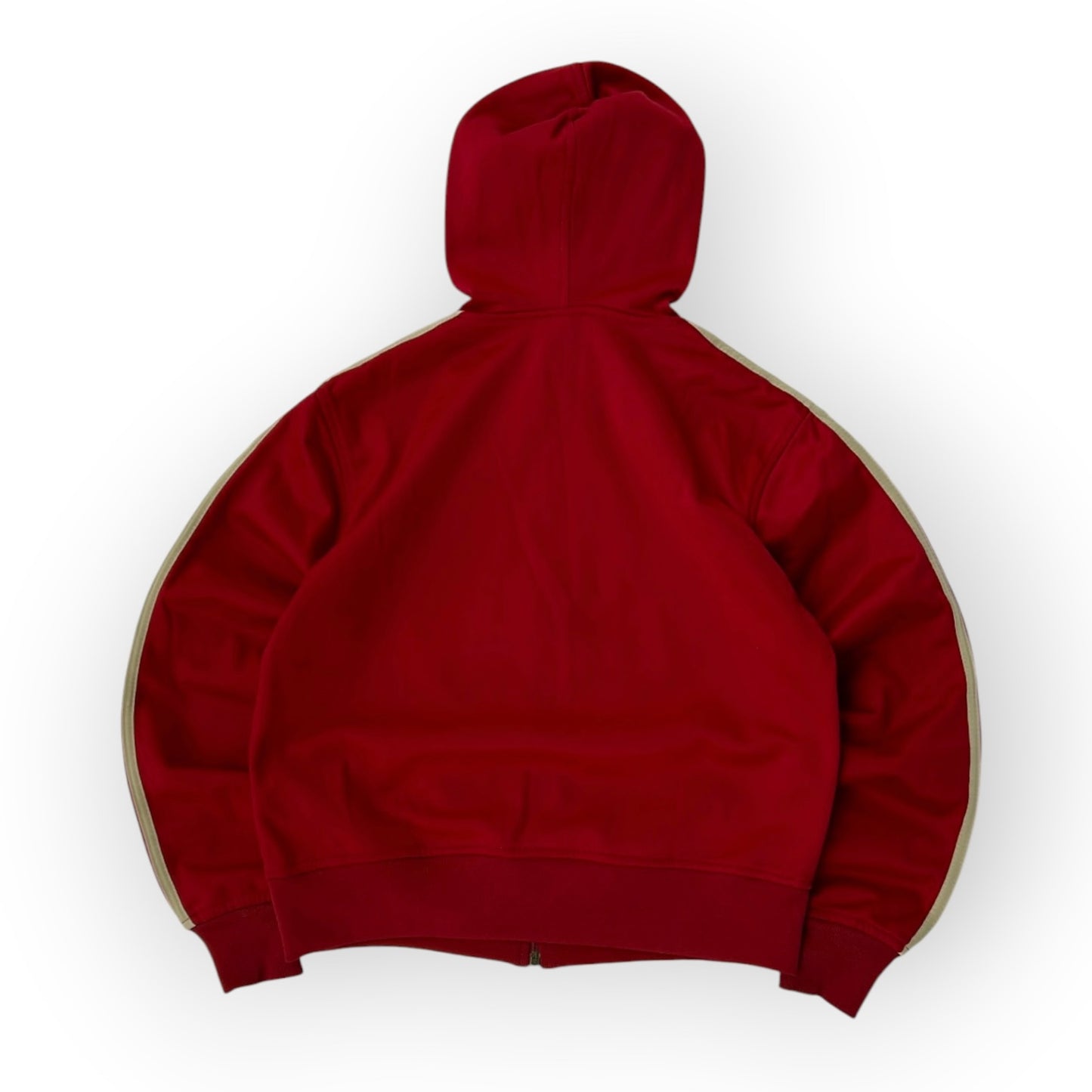 Adidas hot burgundy three stripe hooded waist length jacket