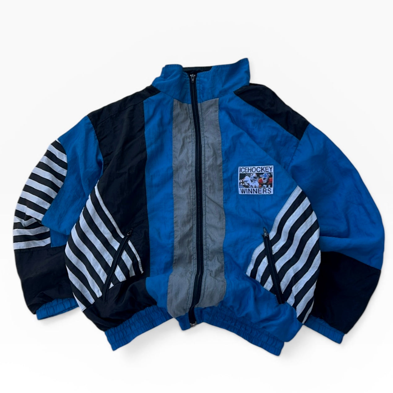 Ice hockey graphic vintage patterned jacket