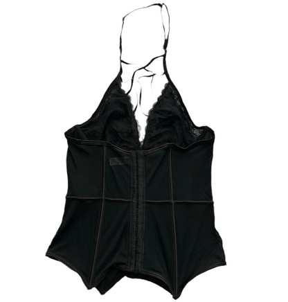 Lace Trim Halter Corset Style Top (Adjustable Strap)
