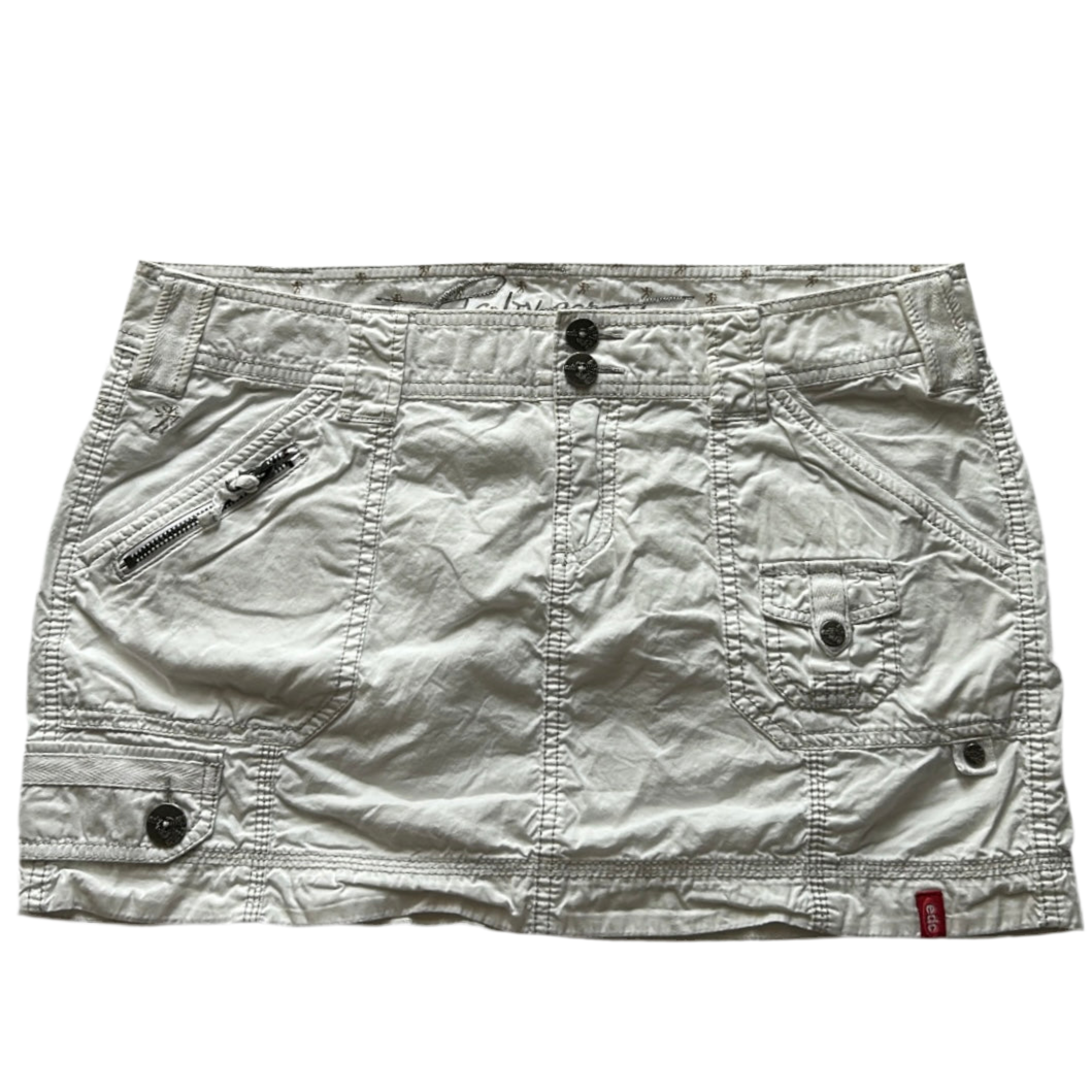 Y2k White Cargo Mini Skirt