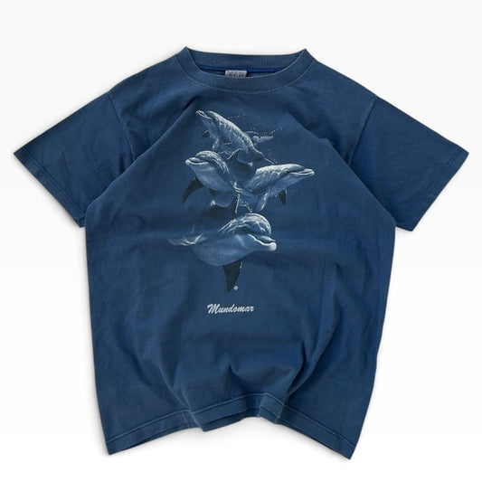 Folphin graphic dusty blue tee (100% cotton)
