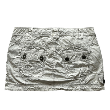 Y2k White Cargo Mini Skirt