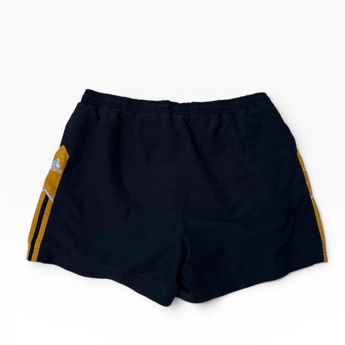 Adidas black & yellow adjustable track shorts